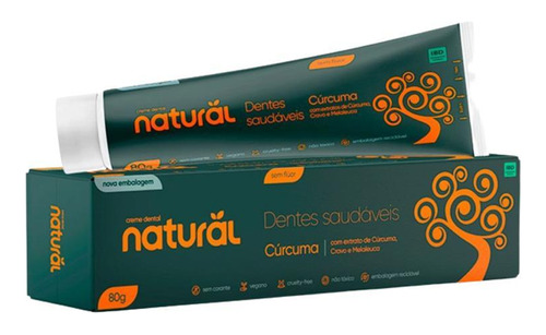 Creme Dental Cúrcuma Natural 80g Orgânico Natural Kit 2x