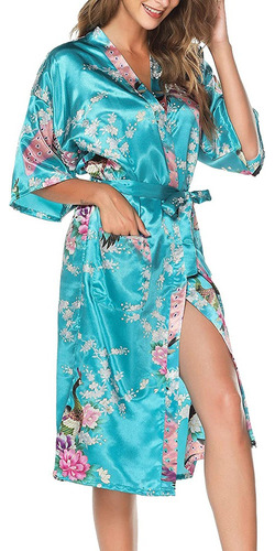 Hkm #kimono Batas Para Mujer, Batas De Baño De Satén Para