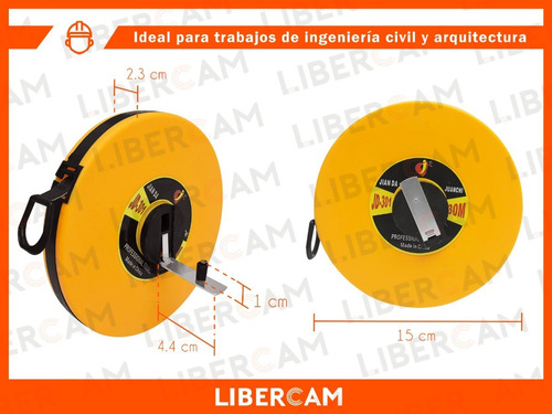 Imagen 4 de 10 de Cinta Metrica Agrimensor 30 Metros Flexible Plegable Manija