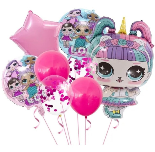 Set Globo Lol Unicornio X 8 Unidades + Cinta