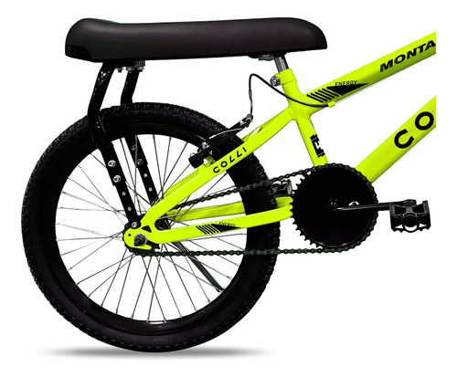 Bicicleta Colli Montadinha Aro 20 Selim Mobik Bagageiro Cor Amarelo Neon Tamanho Do Quadro 12