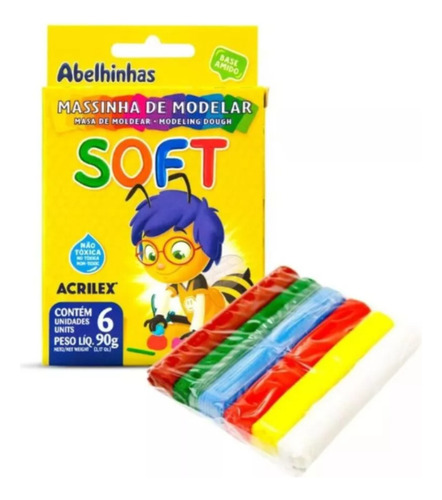 Massinha De Modelar Soft 90g 6 Cores Acrilex