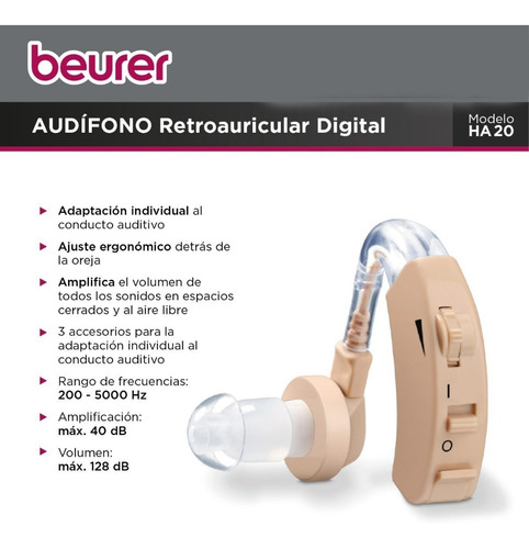 Imagen 3 de 10 de Audifono Amplificador Beurer Importado Ha20 Hipoacusico Oido