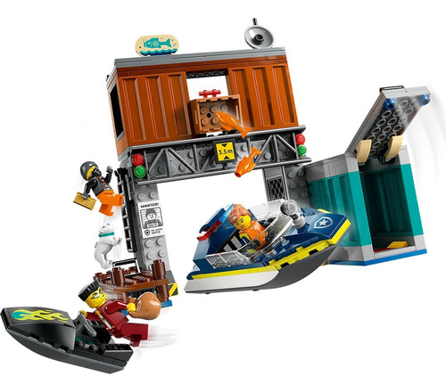 Lego City Lancha De Policía Y Guarida De Los Ladrones Cantidad de piezas 311