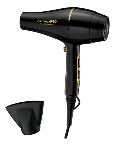 Secador Babyliss Pro Black Gold Nano Titanium 2000w