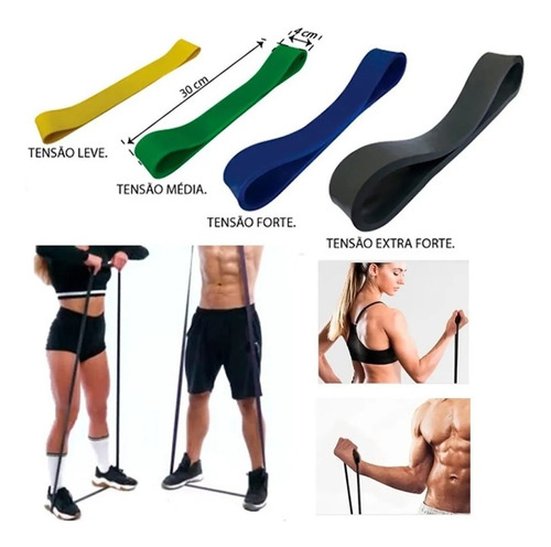 Faixa Elastica Rubber Super Band Pilates Fisioterapia Tensão