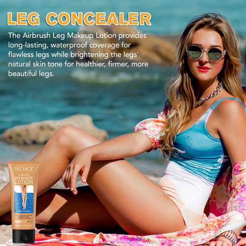 Loción Maquillaje Piernas Manchas Cicatrices Resistente Agua Brillo Medio