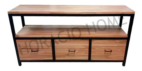 comprar Rack Industrial Tv Living Hierro Y Madera 180 - Horacio Home