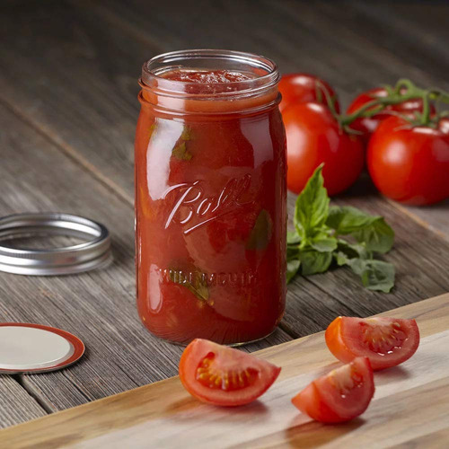 Jarras Mason De 950 Ml Con Tapa Y Banda, Conjunto De 2