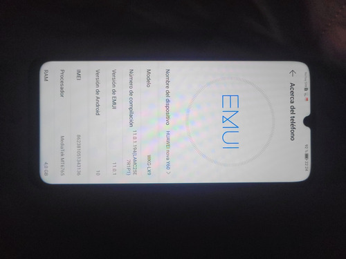 Huawei Nova Y60 Libre Muy Buen Estado Liquido 2500 $