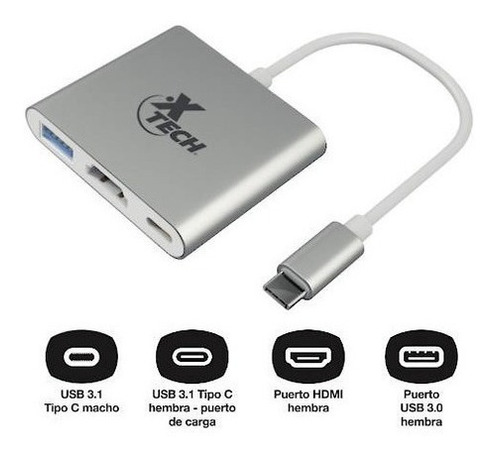 Adaptador Tipo C A Hdmi 4k,hub 3.1,usb C Para Macbook *itech