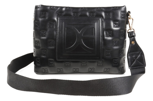 Bolsa Crossbody Cloe Para Mujer Diseño Bordado Con Asa Color Negro