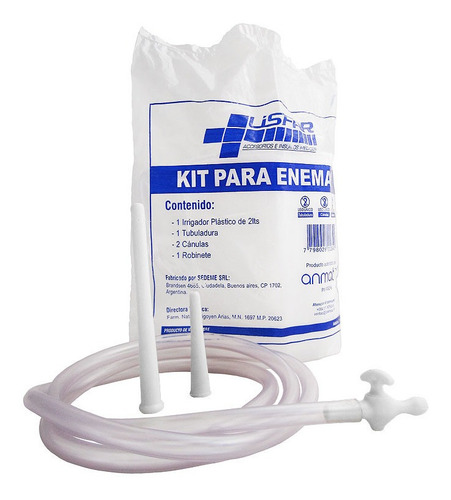 Kit Para Enema Lisfar Irrigador Canula Robinete Tubuladura