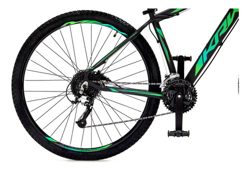 Bicicleta Aro 29 Krw Alumínio 24vel Hidráulico Suspensão S2 Cor Preto/Verde