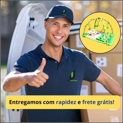 Tapete Almofada Musical Infantil Com Mobile Animais Safari