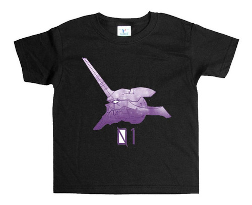 Remera Negra Adultos Evangelion R138