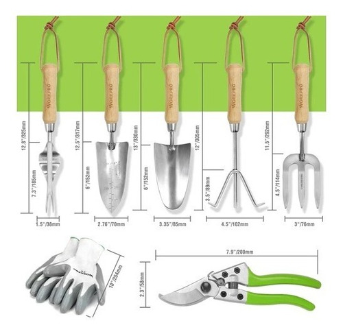 Imagen 2 de 6 de Juego De Herramientas De Jardin Workpro 7 Piezas Premium
