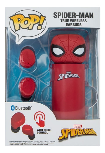 Audífonos Spiderman Inalámbricos Bluetooth Funko Earbuds Rojo