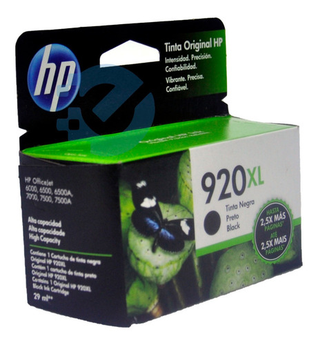 Cartucho Hp 920xl Negro Original Cd975al Original Verificabl