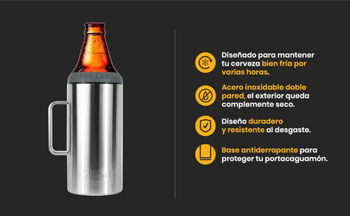 Portacaguamon 1.2 Lts Doble Capa + Adaptador Caguama 940 Ml
