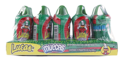 Lucas Muecas Paleta Sabor Sandia Con Chile Paquete Con 10 Pz