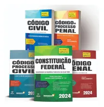 Comprar Livros Legislação Seca 2024 - Constituição + Código Civil + Código De Processo Civil + Código Penal + Código De Processo Penal.