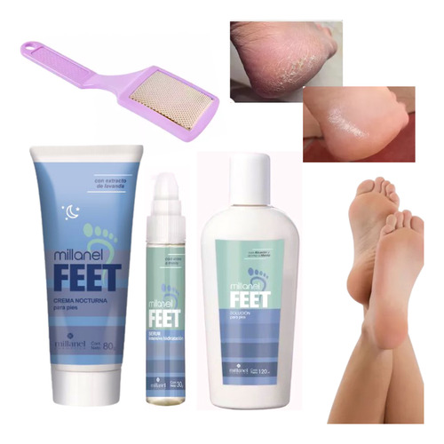 Kit Pedicura Pies Divinos Ablandador + Serum + Crema + Lima
