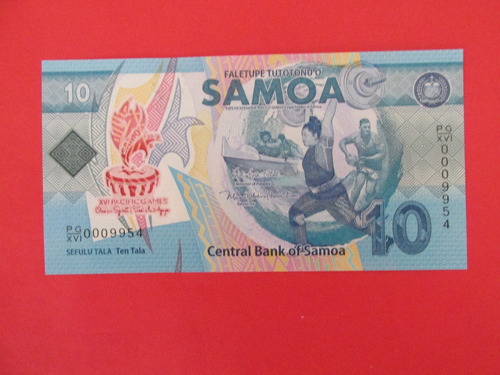 Billete Banco Samoa Oceania 10 Talas Unc Muy Escaso Raro