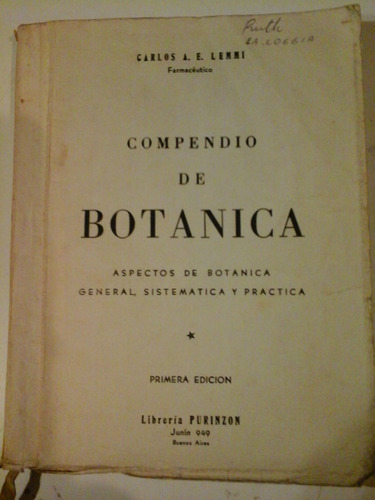 * Compendio De Botanica - Carlos Lemmi - L120