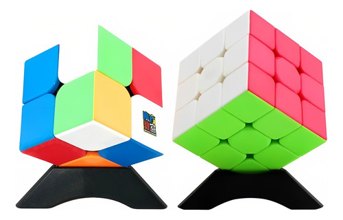 Cubo Rubik Pack X2 Moyu 2x2 + 3x3 Original + 2 Bases Gratis 