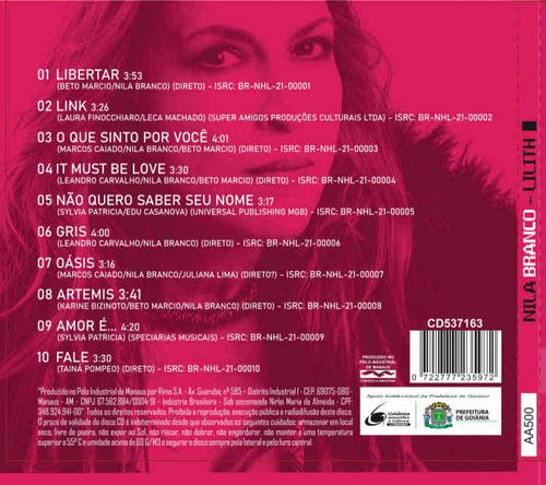 Imagem 2 de 3 de Cd Nila Branco Lilith