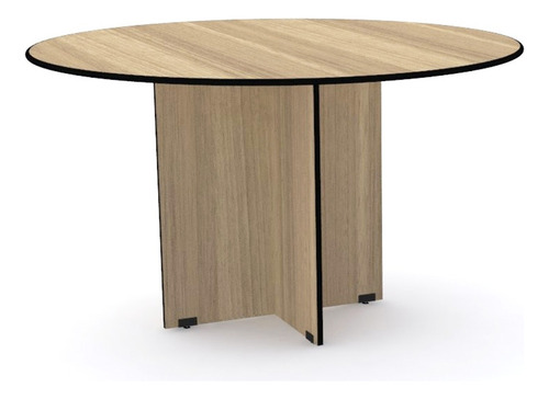Mesa De Reunião Redonda Pandin Maxxi - Naturalle/preto Naturalle/preto