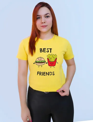 Polera Dama Estampada 100 algodon Dise o Mejores Amigos 289