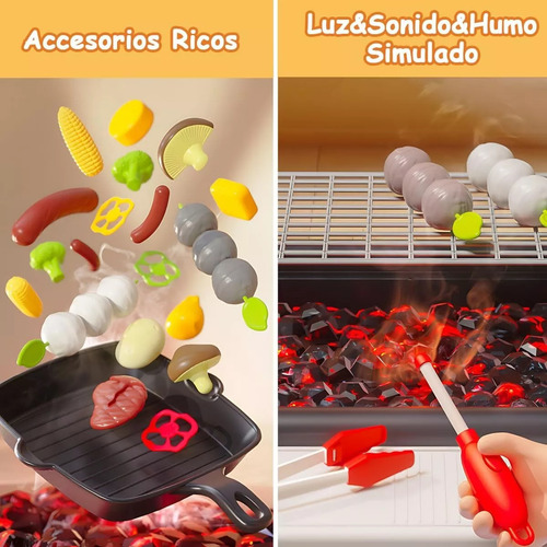 Cocinita Juguete Asador Parrillada Barbacoa Luz Sonido Niño