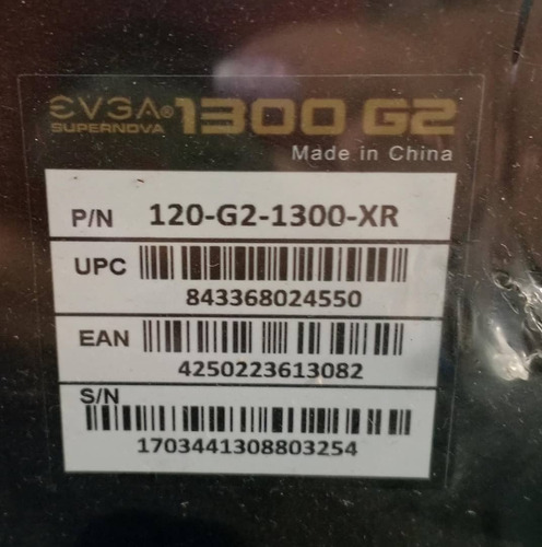Fuente De Poder Certificada 1300w Evga G2 80 Plus Gold Atx12