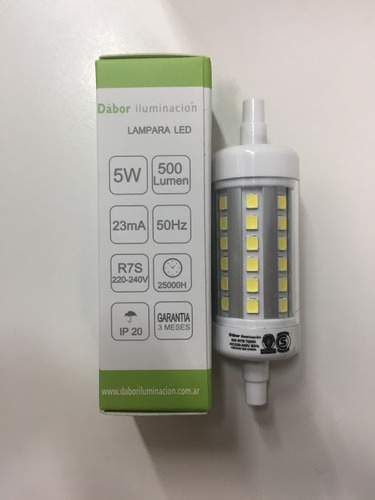 Remplazo Lampara R7s Cuarzo Led 5w 500lm 78mm Calido/dia