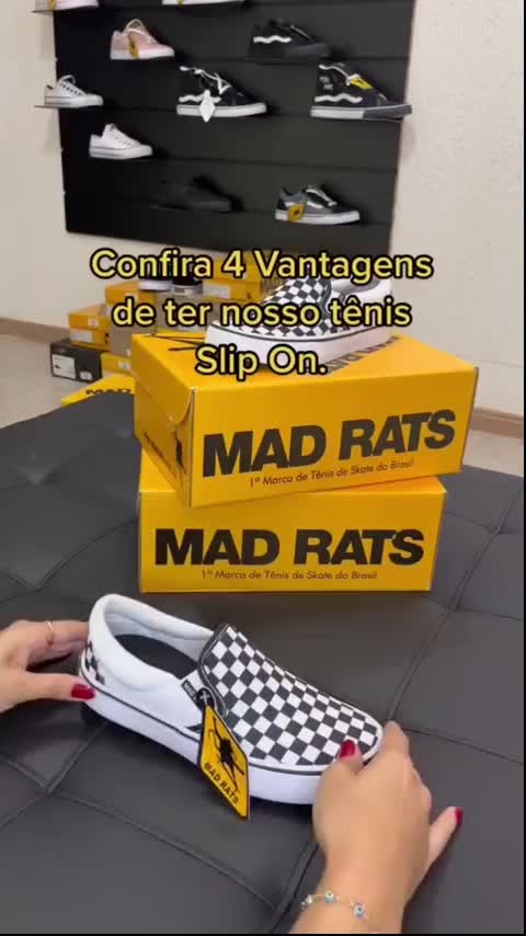 Tênis Xadrez Slip On Mad Rats Oficial Sem Cadarço - Simple