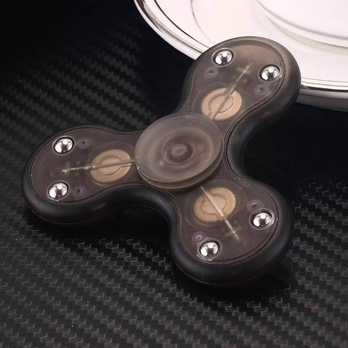 Fidget Spinner Hand Luz Led Multicolor Ultra Rapido Negr Orl