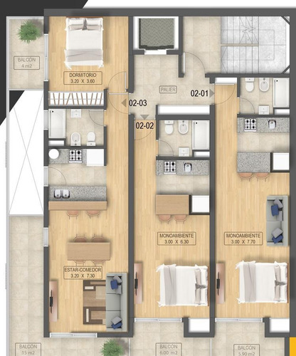 Imagen 6 de 11 de Venta Departamento 1 Dormitorio, Monoambientes, 2 Dormitorios, Barrio Abasto
