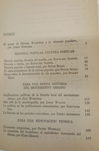 Historia Popular Y Teoria Socialista - Raphal Samuel Ed. (Usado)