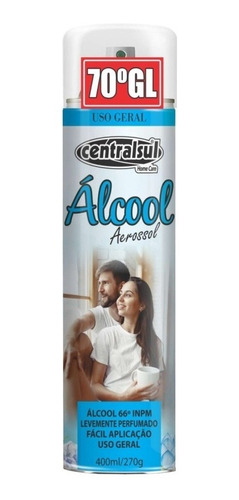 Alcool 70% Spray Para Limpeza E Higienização 400ml Cx C/48