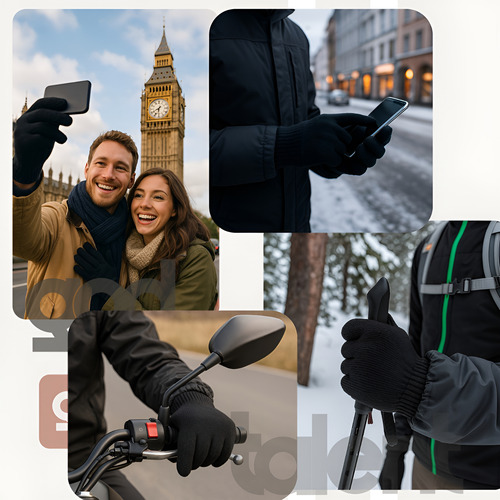 Kit 2 Luvas De Frio Lã Touch Screen Celular Tablet Inverno