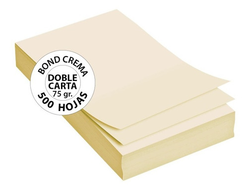 Papel Bond Crema Doble Carta 75 Gr - 500 Hojas