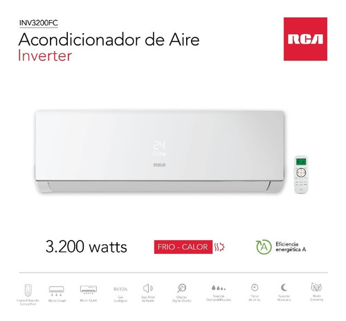 Imagen 4 de 6 de Aire Acondicionado Split Inverter Rca Inv3200fc-sk 3200w Cuo