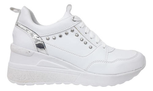 Zapatillas Taco Chino Blanco Mujer 35 Al 40