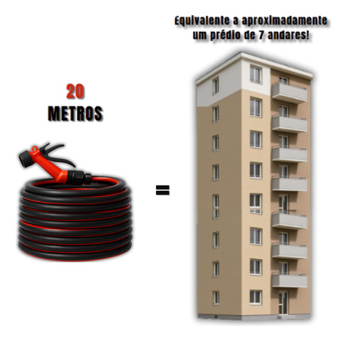 Mangueira Trançada 20 Metros Não Dobra Resistente Antitorção Vermelho