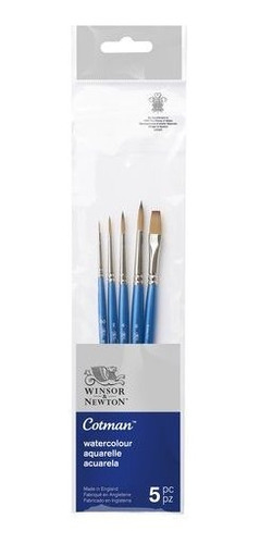 Set 5 Pinceles Cotman Winsor & Newton Mango Corto V1