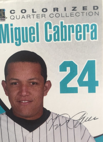 Moneda Y Tarjeta De Coleccion Miguel Cabrera Beisbol Mlb 