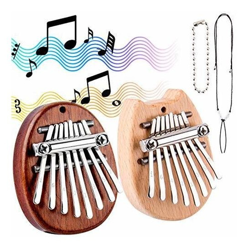 Quacoww Kalimba - Juego De 2 Pianos De Pulgar De 8 Teclas Mi