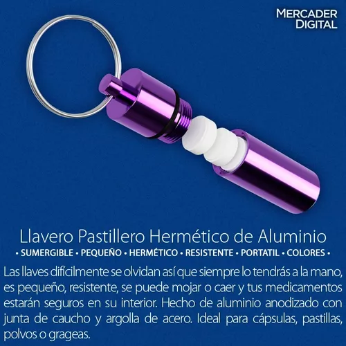 Llavero pastillero de aluminio